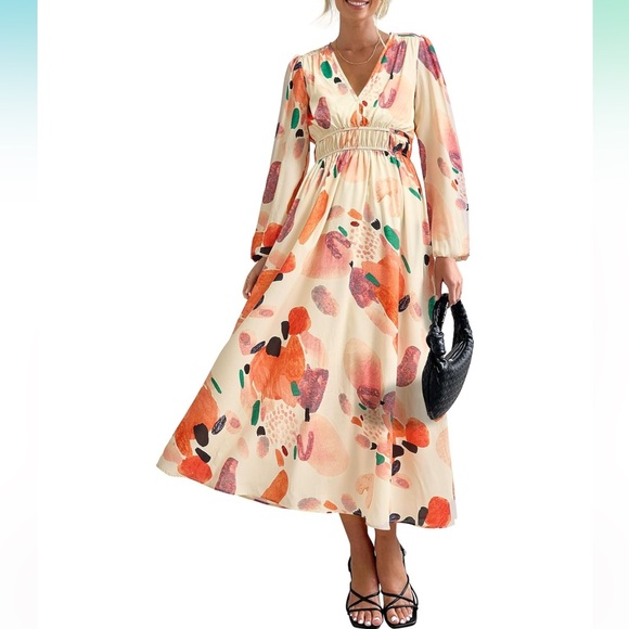 LAST PRICE🍒🤍 PRETTY GARDEN fall boho maxi dress 🌷 - Picture 3 of 13